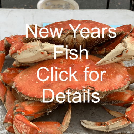 New Years Dungeness crab on display.